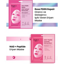 Dermal Seoul Face Nad+ Peptid Hidrojel Nemlendirici Eriyen Maske ve Rose Gül Eriyen Glow Maske