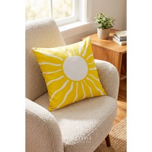 Sleep Garden Güneş Tasarım Dekoratif Kırlent Kılıfı | Modern Ev Dekoru 43X43