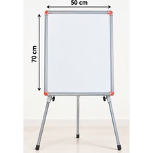 Teleskopik Ayaklı Yazı Tahtası Pano Beyaz Tahta Metal Standlı Çocuk Eğitim Tahtası 50X70 cm