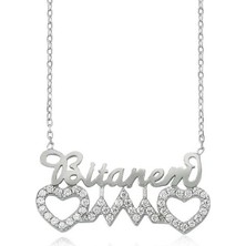 Inure Jewelry Gümüş Bitanem Yazılı Kalp Bayan Kolye