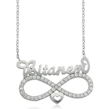Inure Jewelry Gümüş Bitanem Yazılı Sonsuzluk Bayan Kolye