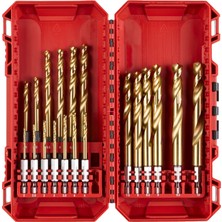 Milwaukee  Shockwave Red Hex Set Packout Hazır Kutu Metal Matkap Seti Hss-G 19 Parça