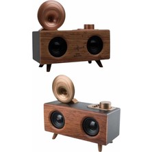 sbodurhome Bluetooth Nostalji Speaker Radyo Gramofon Ahşap Renk Vintage