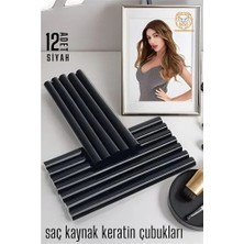 Sepetopia Professional Saç Kaynak Keratin Çubuğu, 12 Adet Siyah Güçlü Yapıştırıcı Keratin Kaynak Ç