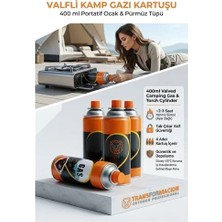 Sepetopia 4 Adet Valfli Kamp Gazı Kartuşu 400 ml - Portatif Ocak & Pürmüz Tüpü 723213