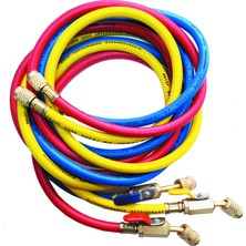 Techsun Gaz Şarj Hortumu 180CM Vanalı 3lü Takım R410A