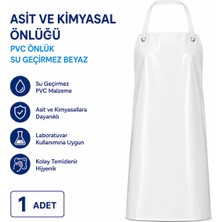 Labolist Asit ve Kimyasal Önlüğü - Pvc Önlük Su Geçirmez Beyaz