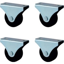 Gees Global Furç Sabit Teker - 56MM - Siyah HKS231 - 4 Adet