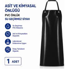 Labolist Asit ve Kimyasal Önlüğü - Pvc Önlük Su Geçirmez Siyah