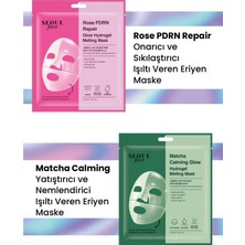 Dermal Rose Gül Nemlendirici Eriyen Maske ve Matcha Eriyen Glow Maske Set