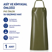 Labolist Asit ve Kimyasal Önlüğü - Pvc Önlük Su Geçirmez Haki