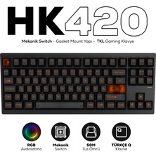 Hawk Gaming HK420 Mekanik Switch Rgb Tri-Mode Kablosuz/bluetooth Tkl Gaming Klavye