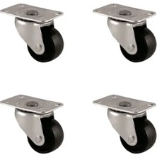 Gees Global Furç Tablalı Bilyalı Teker - 28MM - Siyah HKS232 - 4 Adet