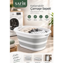 Safir 35 Lt Katlanabilir Çamaşır Sepeti Akordiyon Katlanır Leğen Yer Kaplamaz Pratik Banyo Düzenleyici
