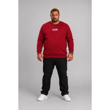 Moc Grande Mocgrande Erkek Büyük Beden Sıfır Yaka Sweat Hlsnk 23204 BORDO