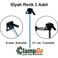 ClampGo Sert Zemin Çadır-Tente-Tarp Kazığı 8 mm Kalınlığında 21 cm Uzunluğunda 1 Adet