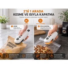 Megamus Taşınabilir Mini Poşet Kapatma ve Kesme Makinesi – 2’si 1 Arada Type-C Şarjlı