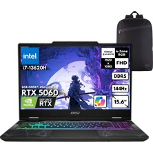 MSI Msı Cyborg 15 I7-13620H 64-Gbddr5 1 Tbssd RTX5060 (8gb-Gddr7) 15.6" Fhd 144Hz Freedos + Hmf Sırt Çantası B13WFKG-679XTRHMF2