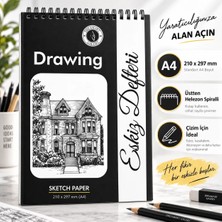 Dream Art Galery A4 Çizim ve Eskiz Defteri 50 Yaprak Bej Çizgisiz Kağıt Üstten Spiralli Sketchbook