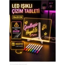 Depomiks Avm LED Işıklı Çizim ve Boyama Tahtası 6 Adet Kalem Hediyeli
