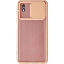 Bezos Galaxy A01 Core Kılıf Palm Buzlu Kamera Sürgülü Silikon - Pembe