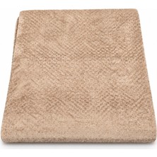 Mandaş Lüks Kadife Dotlu Kaymaz Koltuk Örtüsü (180X220) - Sütlü Kahve