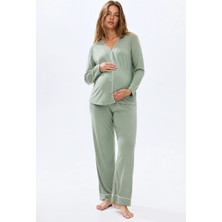 Şuranur Bambu Kumaş Hamile ve Lohusa Pijama Takımı