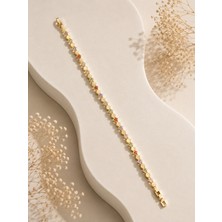 Hotchic Hotchıc Gold Renkli Taşlı Altıgen Çelik Bileklik