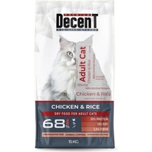 Decent Yetişkin Kediler Için Tavuklu ve Pirinçli Kuru Mama 15KG. Aby
