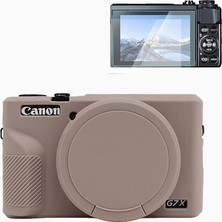 Rieibi Canon G7 x Mark Iıı Silikon Kamera Kılıfı ve Ekran Koruyucu