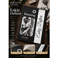 Dream Art Galery A4 Çizim ve Eskiz Defteri 50 Yaprak Bej Çizgisiz Kağıt Üstten Spiralli Sketchbook
