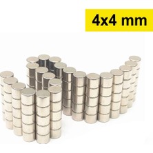 TKÇ 20 Adet 4x4 mm Yuvarlak Neodyum Mıknatıs N35 Güçlü Magnet Nikel Kaplama