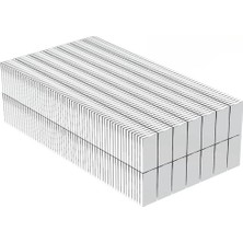 TKÇ 100 Adet 15X10X1.5 mm Köşeli Neodyum Mıknatıs N35 Magnet Dayanıklı Nikel Kaplama