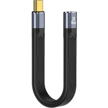 Silabor Type-C To Type-C Dişi Kablo 10 Gbps USB Type Kablosu 100W Pd Hızlı Şarj Kablosu - Siyah C-8 10 cm