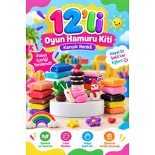 HKNOVA Karışık Renkli Zıplayan ve Hava ile Kuruyan Doğal Antibakteriyel Oyun Hamuru Kiti - 12 Adet