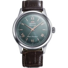 Orient Bambino RA-BB0001E30B Kurmalı Otomatik Deri Kahverengi Yeşil Kadran 39 mm Erkek Kol Saati