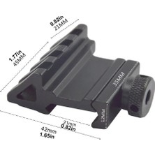 Zenviaa Taktik 45 Derece Açı Ofset Yan Adaptörü Rts 20MM Picatinny Ray ZNV2412