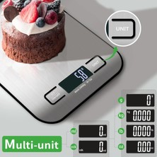 Zenviaa Dijital Mutfak Terazisi Paslanmaz Çelik Elektronik LCD Ağırlık 5 kg Ölçeklii Pişirme