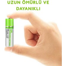 Zenviaa USB ile Şarj Olabilen 2 Li 1450 Mah Lityum Kalın Şarjlı Kalem Pil ZNV2412