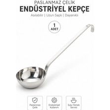 Beylini Endüstriyel Sanayi Tipi Kepçe Paslanmaz Çelik Asılabilir Lokanta Restoran Sanayi Tipi Servis Kepçesi