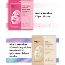 Dermal Seoul Face Nad+ Peptid Hidrojel Nemlendirici Eriyen Maske ve Pirinç Eriyen Glow Maske Set