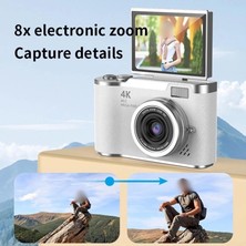 MidasTech 4K Dijital Retro Video Kamera 48MP 18X Zoom Flaşlı (32GB) Kart Dijital Vlog Fotoğraf  Makinesi T�