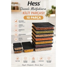 Hess Mikrodalga ve Difriz Uyumlu 10 Adet Saklama Kabı Seti 2400MLX7+1200MLX1+600X2