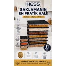 Hess Mikrodalga ve Difriz Uyumlu 11 Adet Saklama Kabı Seti 2400MLX7+1200MLX4
