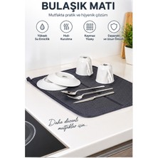 Çınars Home 4 Kat Su Emici Bulaşık Kurutma Matı 45X35 cm – Kaymaz Tezgah Üstü Kurutma Pedi