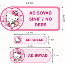 Print Copy Center Hello Kitty Temalı Okul Etiketi Seti - Kız Çocuk Defter, Kitap ve Kalem Isim Etiketi (Kendinden Yapışkanlı) 73 Adet