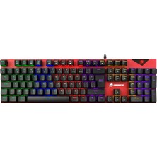 Gamebooster GB-G44 Radıance Raınbow Aydınlatmalı 105 Tuş Mekanik Kırmızı Kablolu Oyuncu Klavyesi