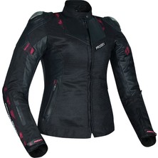 Prosev CE3400 Motosiklet Montu Kadın 4 Mevsim Oxford 600-D Dayanıklı Deri Kumaş Motorcu Mont Women Black