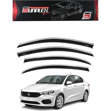 Kromlu Cam Rüzgarlığı Fiat Egea 2015+ 4 Parça Sunpleks 1006001 - Yerli Üretim