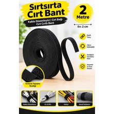 Hobialem 2 Metre Sırtsırta Cırt Bant 2 cm Siyah Kablo Düzenleyici Cırt Cırtlı Bant